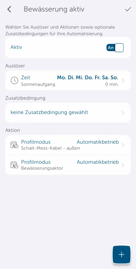 Homematic IP Automatisierung - Bewässerung aktiv