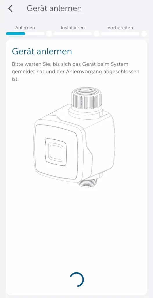 Homematic IP App Screenshot: Anlernen