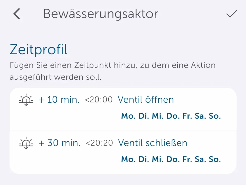 Homematic IP Bewässerungsaktor - Zeitprofil